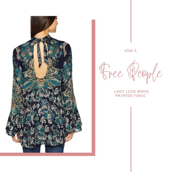 NWT Free People Lady Luck Boho Printed Tunic - Picture 3 of 7